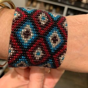 Wide beaded bracelet